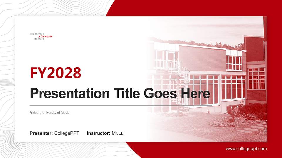 Freiburg University of Music Academic Presentation/Research Findings Report PPT Template16:9 ratio PPT effect preview image
