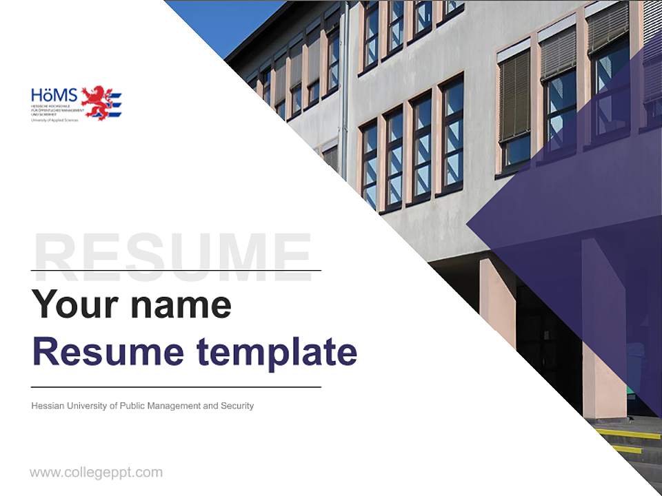 Hessian University of Public Management and Security Resume PPT Template4:3 ratio PPT effect preview image5