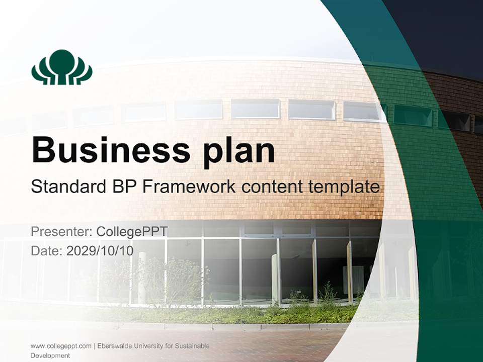 Eberswalde University for Sustainable Development Competition/Entrepreneurship Contest PPT Template4:3 ratio PPT effect preview image9