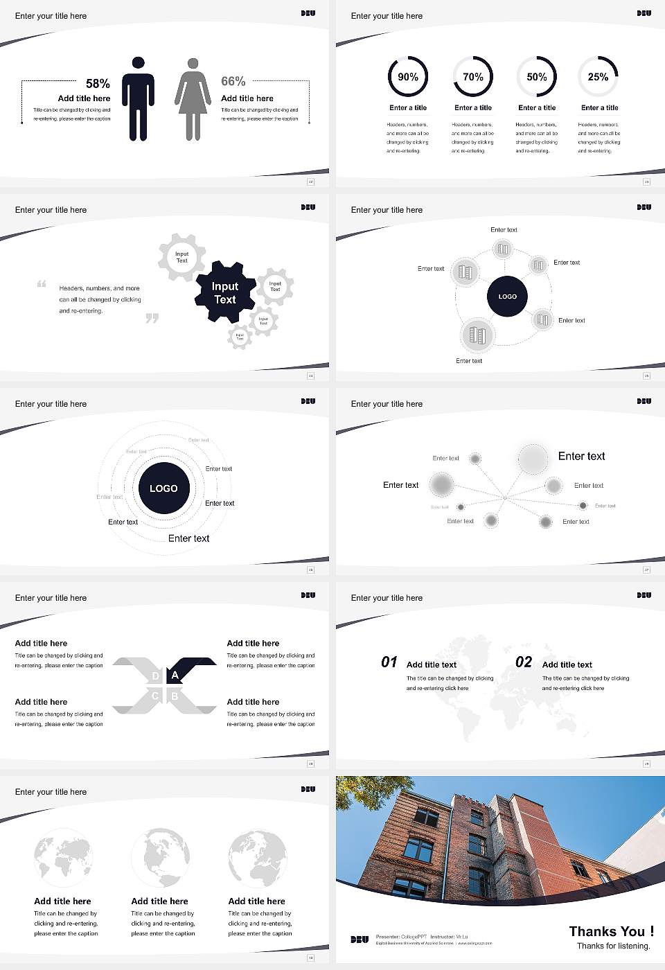Digital Business University of Applied Sciences Course/Courseware Creation PPT Template16:9 ratio PPT effect preview image4