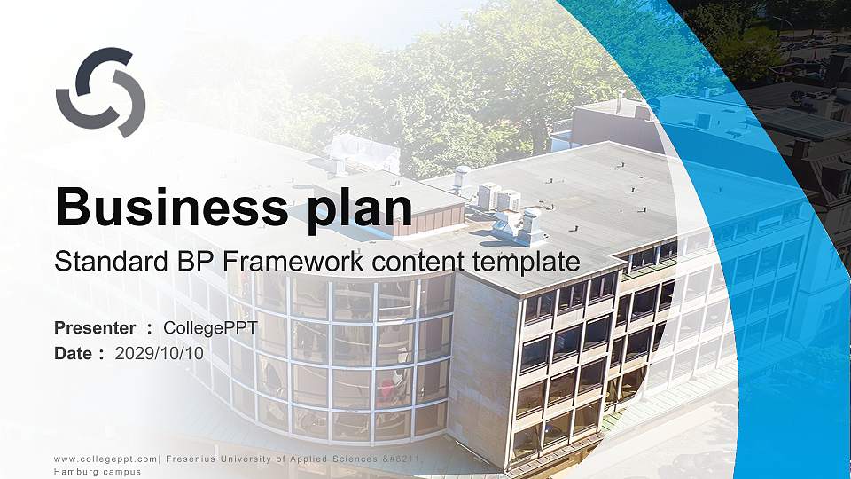 Fresenius University of Applied Sciences – Hamburg campus Competition/Entrepreneurship Contest PPT Template16:9 ratio PPT effect preview image