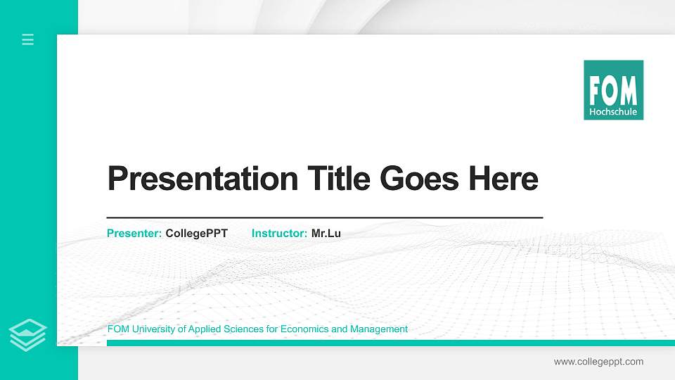 FOM University of Applied Sciences for Economics and Management Thesis Proposal/Graduation Defense PPT Template16:9 ratio PPT effect preview image