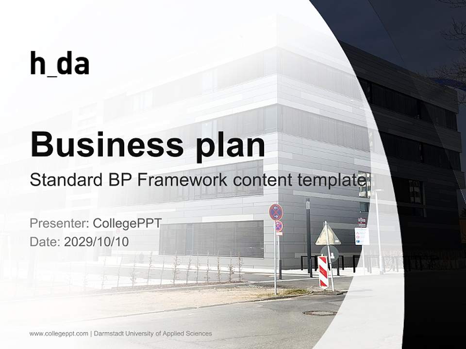 Darmstadt University of Applied Sciences Competition/Entrepreneurship Contest PPT Template4:3 ratio PPT effect preview image9