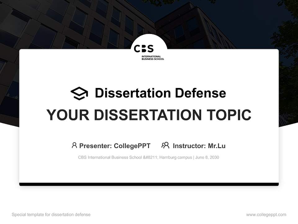 CBS International Business School – Hamburg campus Graduation Thesis Defense PPT Template4:3 ratio PPT effect preview image7