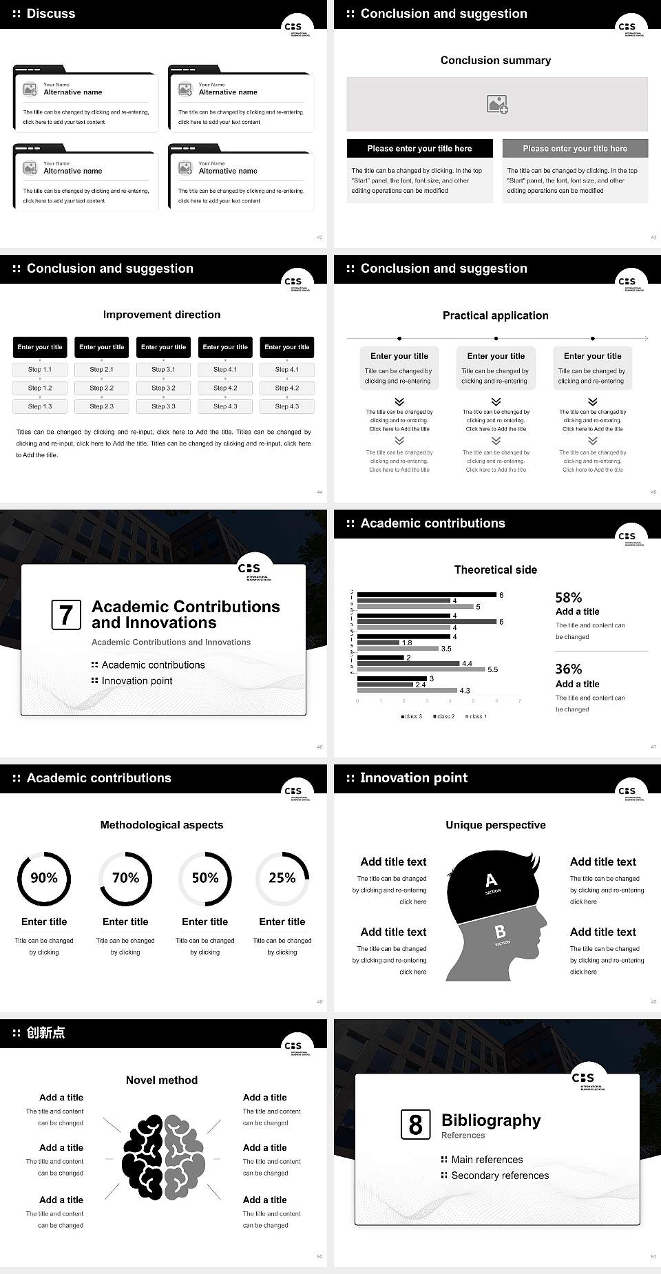 CBS International Business School – Hamburg campus Graduation Thesis Defense PPT Template4:3 ratio PPT effect preview image6