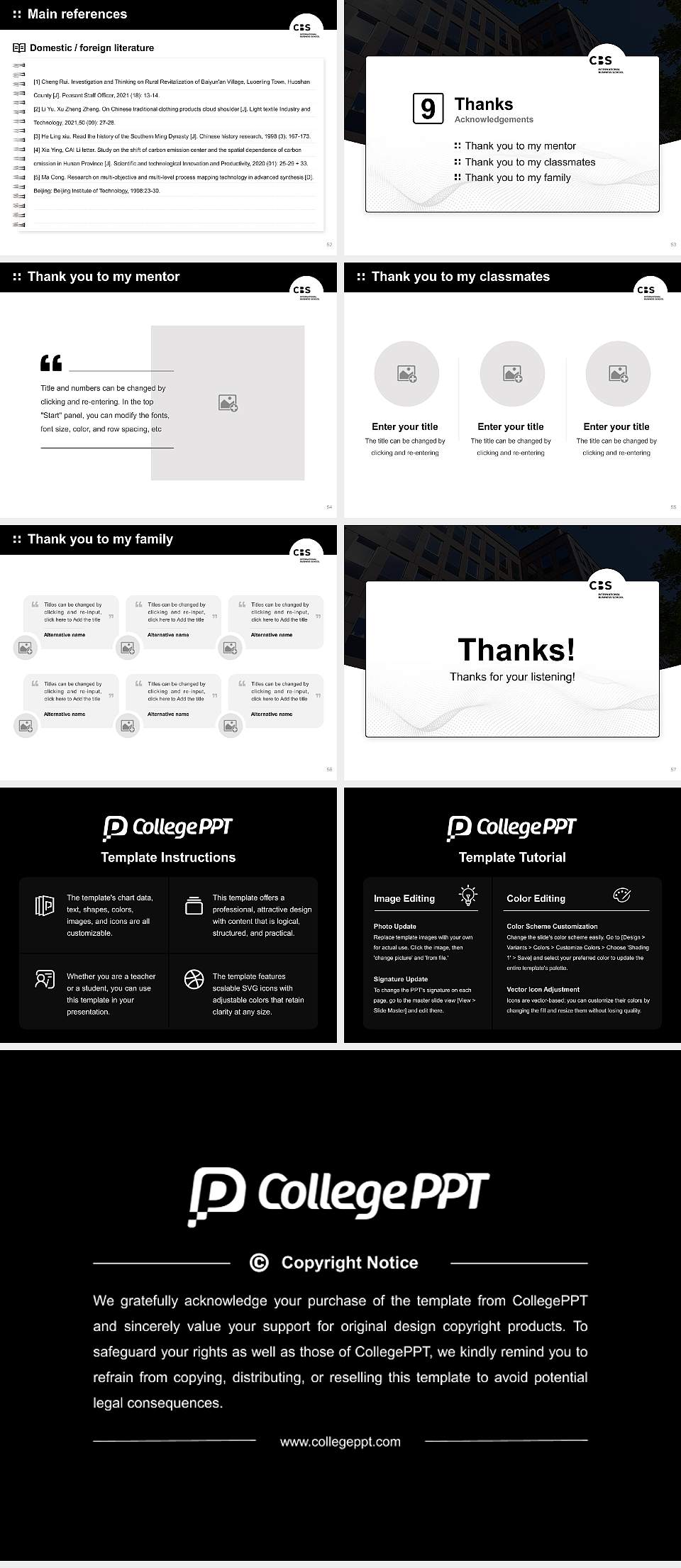 CBS International Business School – Hamburg campus Graduation Thesis Defense PPT Template4:3 ratio PPT effect preview image7