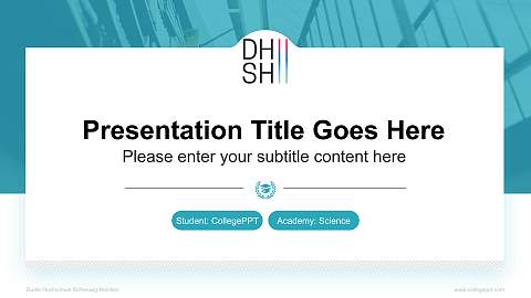 Duale Hochschule Schleswig-Holstein National Scholarship Defense PPT Template