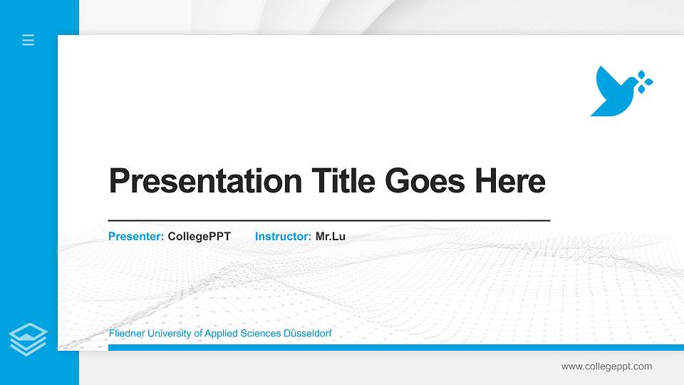 Fliedner University of Applied Sciences Düsseldorf Thesis Proposal/Graduation Defense PPT Template16:9 ratio PPT effect preview image