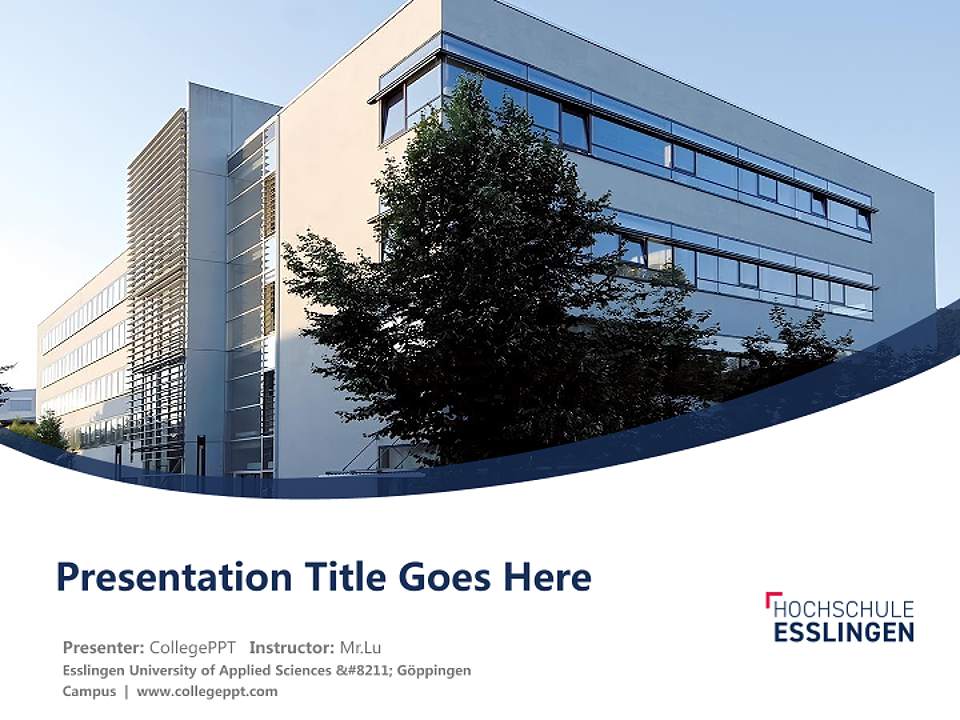 Esslingen University of Applied Sciences – Göppingen Campus Course/Courseware Creation PPT Template4:3 ratio PPT effect preview image5