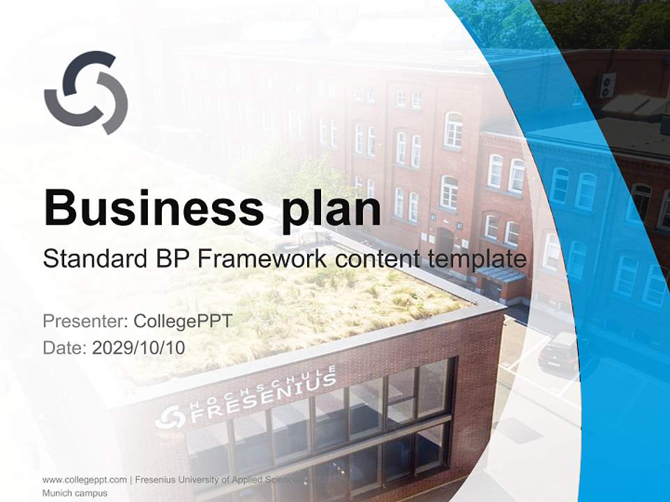 Fresenius University of Applied Sciences – Munich campus Competition/Entrepreneurship Contest PPT Template4:3 ratio PPT effect preview image9