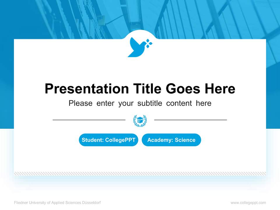 Fliedner University of Applied Sciences Düsseldorf National Scholarship Defense PPT Template4:3 ratio PPT effect preview image4