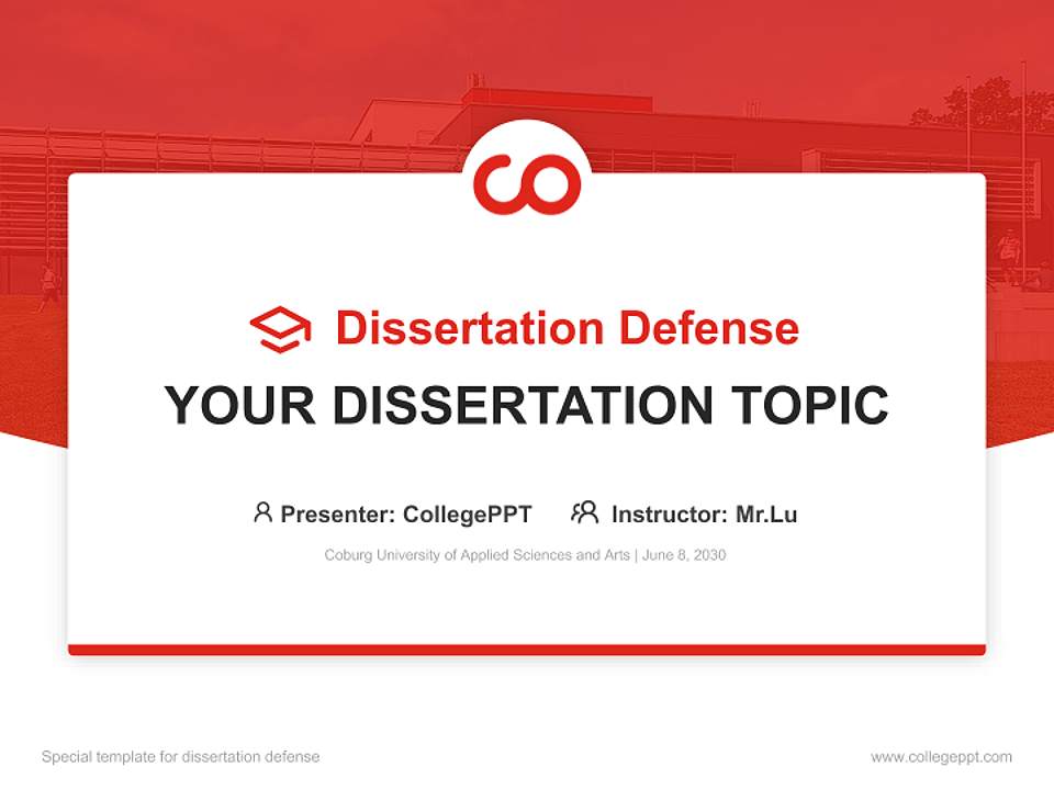 Coburg University of Applied Sciences and Arts Graduation Thesis Defense PPT Template4:3 ratio PPT effect preview image7