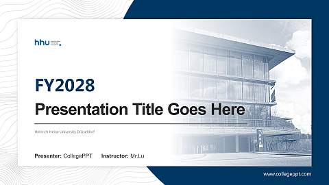 Heinrich Heine University Düsseldorf Academic Presentation/Research Findings Report PPT Template