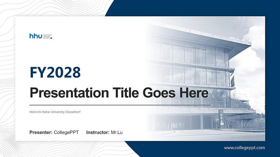 Heinrich Heine University Düsseldorf Academic Presentation/Research Findings Report PPT Template16:9 ratio PPT effect preview image