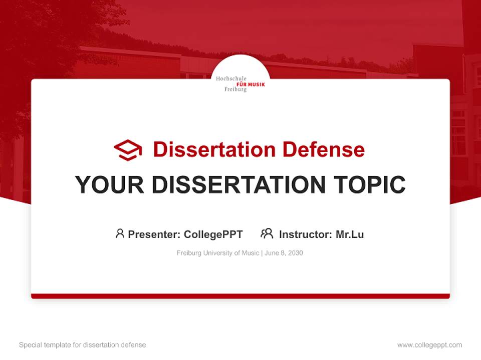Freiburg University of Music Graduation Thesis Defense PPT Template4:3 ratio PPT effect preview image7