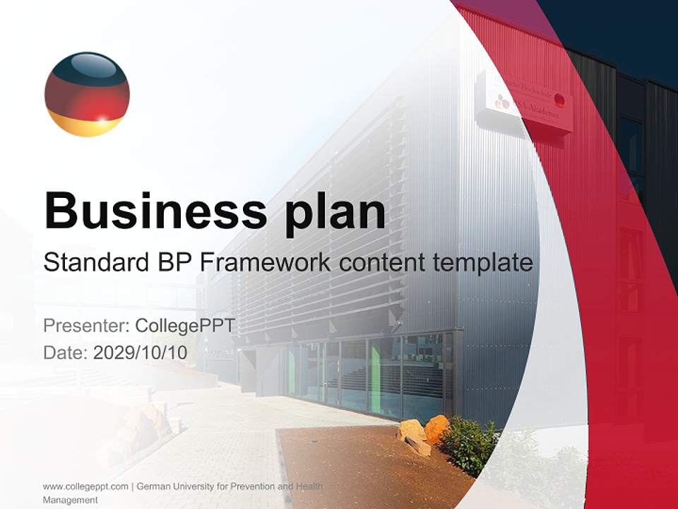 German University for Prevention and Health Management Competition/Entrepreneurship Contest PPT Template4:3 ratio PPT effect preview image9