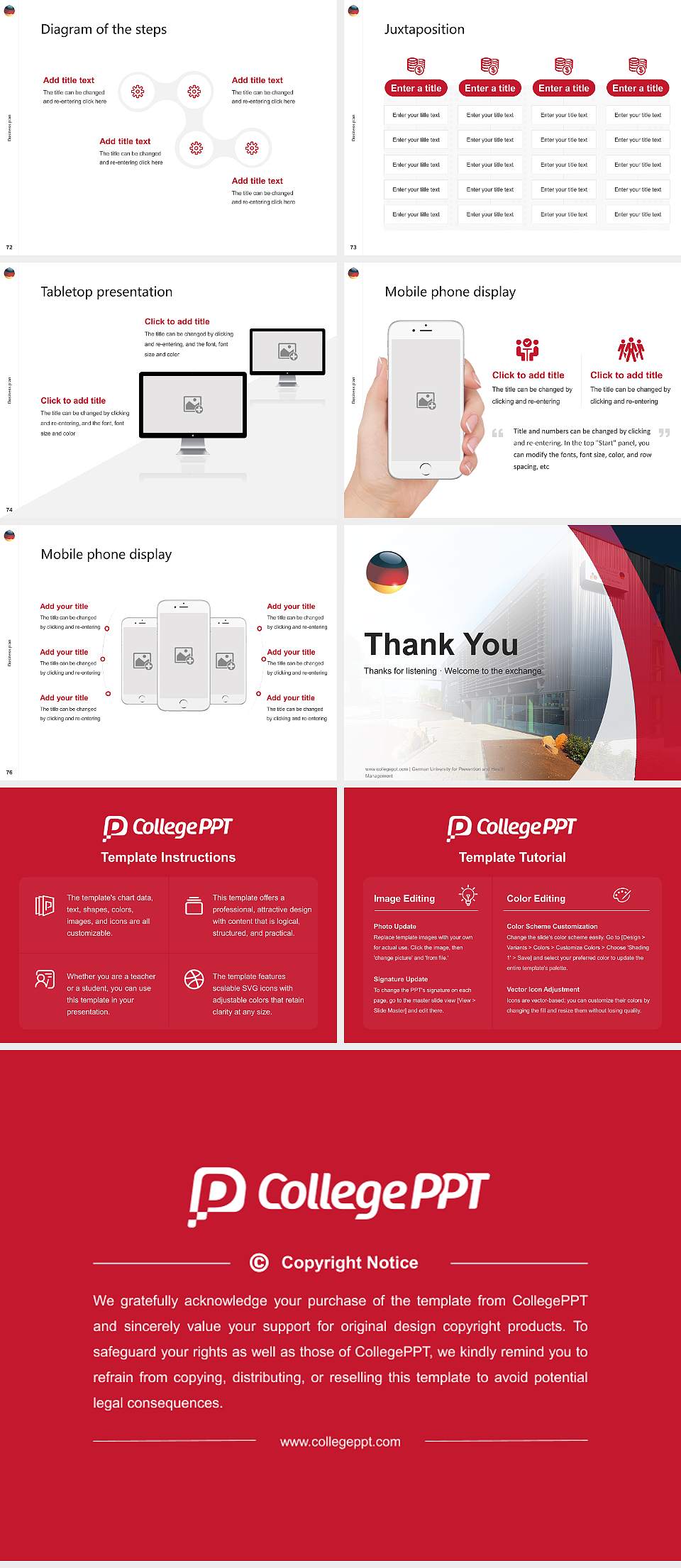 German University for Prevention and Health Management Competition/Entrepreneurship Contest PPT Template4:3 ratio PPT effect preview image9