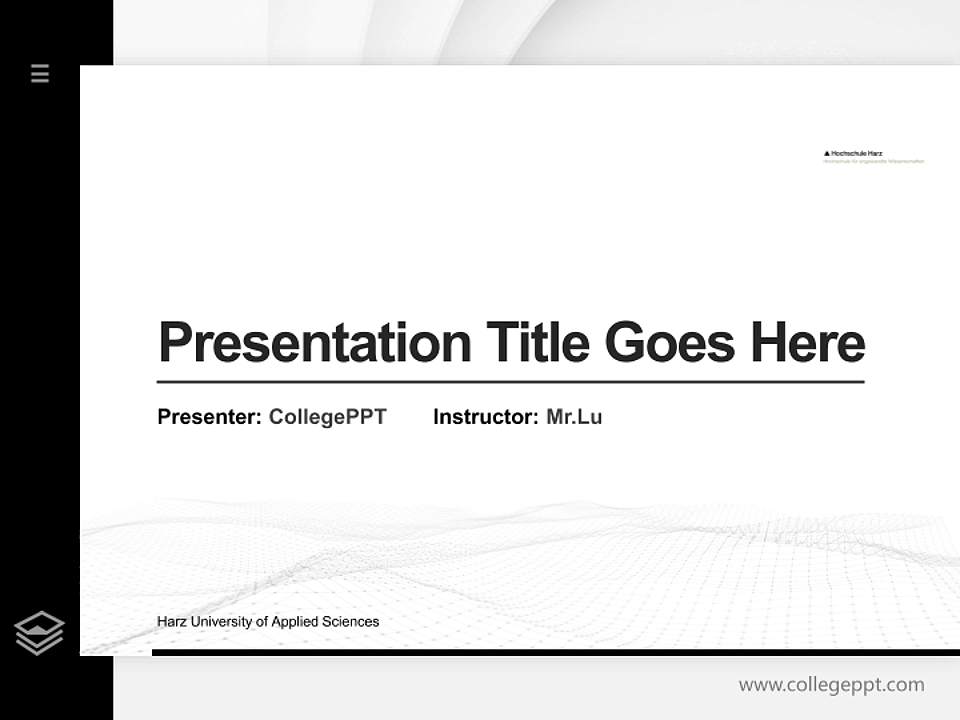 Harz University of Applied Sciences Thesis Proposal/Graduation Defense PPT Template4:3 ratio PPT effect preview image5