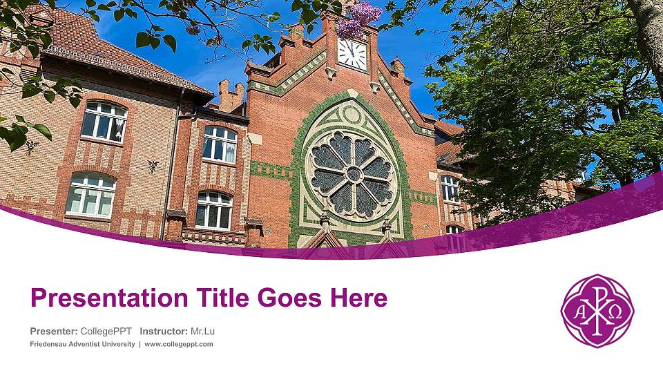 Friedensau Adventist University Course/Courseware Creation PPT Template16:9 ratio PPT effect preview image