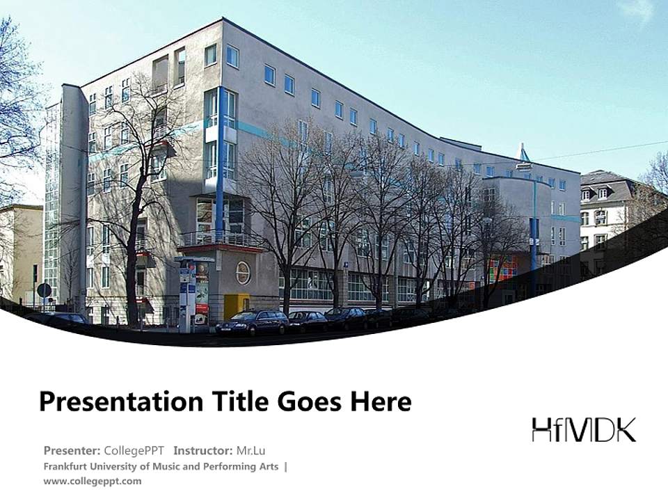 Frankfurt University of Music and Performing Arts Course/Courseware Creation PPT Template4:3 ratio PPT effect preview image5