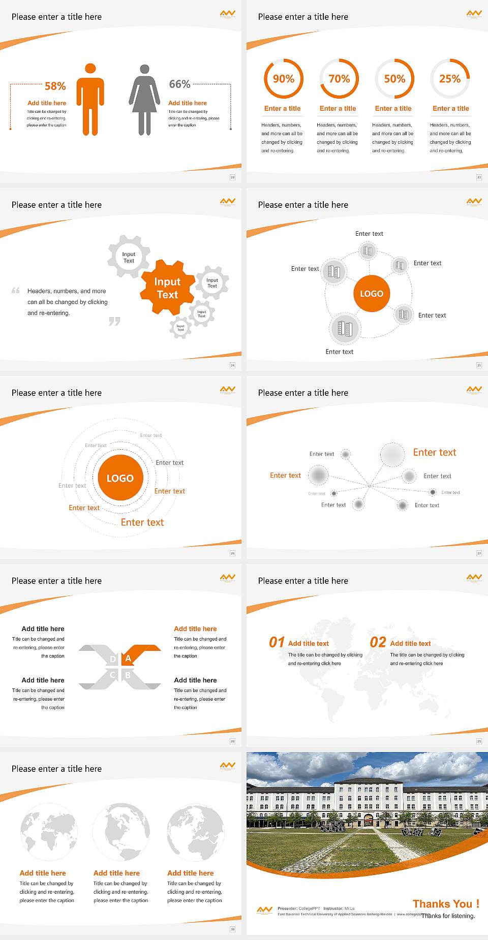 East Bavarian Technical University of Applied Sciences Amberg-Weiden Course/Courseware Creation PPT Template4:3 ratio PPT effect preview image4