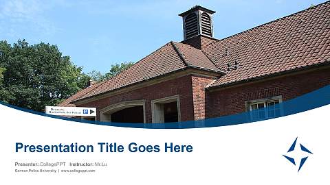 German Police University Course/Courseware Creation PPT Template