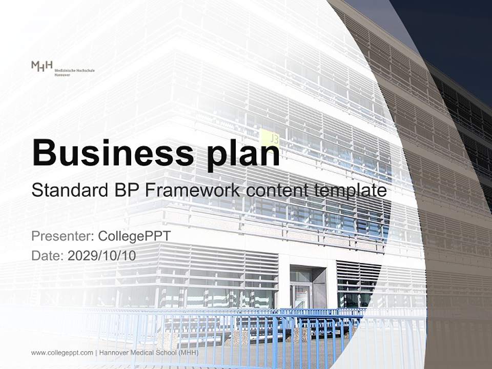 Hannover Medical School (MHH) Competition/Entrepreneurship Contest PPT Template4:3 ratio PPT effect preview image9