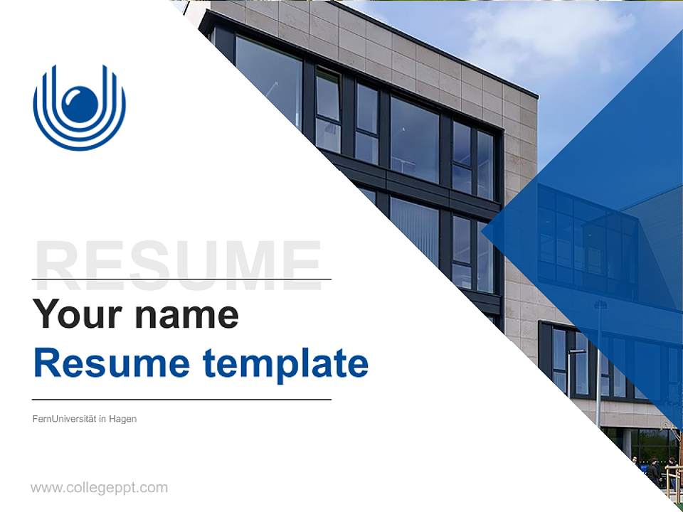 FernUniversität in Hagen Resume PPT Template4:3 ratio PPT effect preview image5