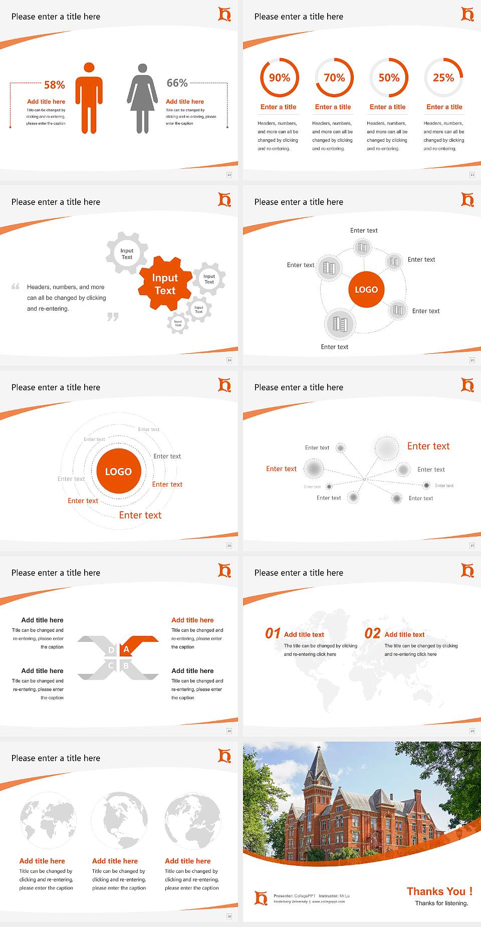 Heidelberg University Course/Courseware Creation PPT Template4:3 ratio PPT effect preview image4