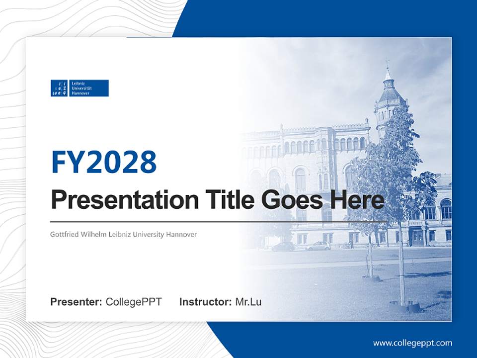 Gottfried Wilhelm Leibniz University Hannover Academic Presentation/Research Findings Report PPT Template4:3 ratio PPT effect preview image5