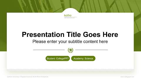 Catholic University of Applied Sciences North Rhine-Westphalia National Scholarship Defense PPT Template