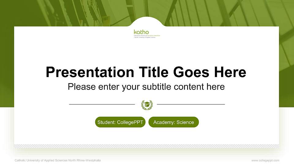 Catholic University of Applied Sciences North Rhine-Westphalia National Scholarship Defense PPT Template16:9 ratio PPT effect preview image