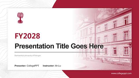 Eberhard Karls University of Tübingen Academic Presentation/Research Findings Report PPT Template