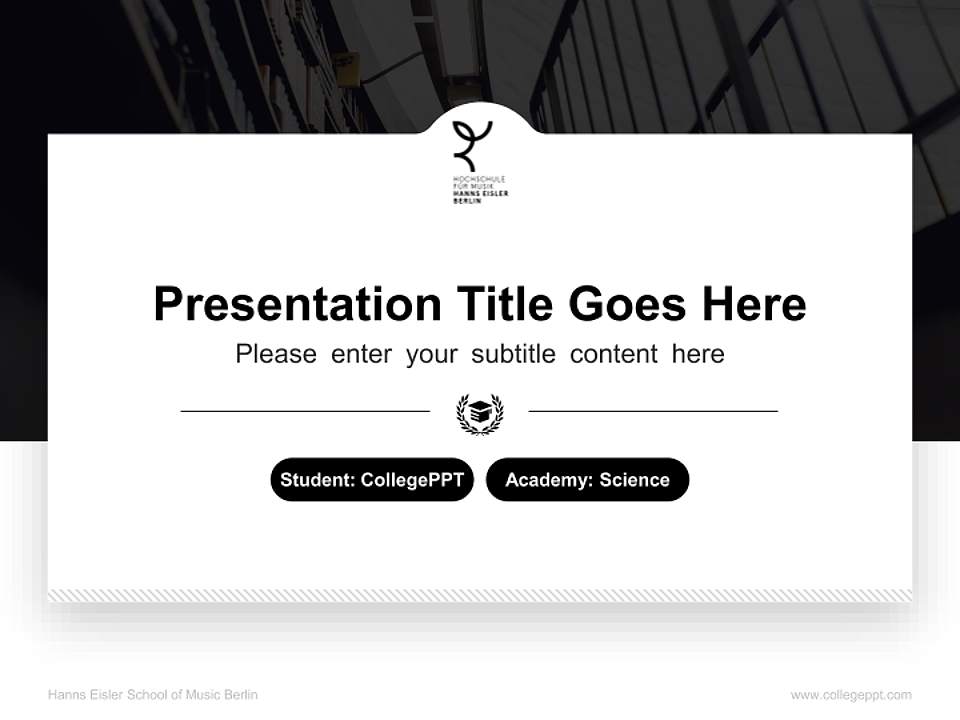 Hanns Eisler School of Music Berlin National Scholarship Defense PPT Template4:3 ratio PPT effect preview image4