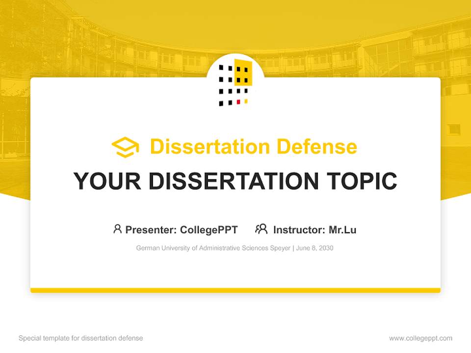 German University of Administrative Sciences Speyer Graduation Thesis Defense PPT Template4:3 ratio PPT effect preview image7