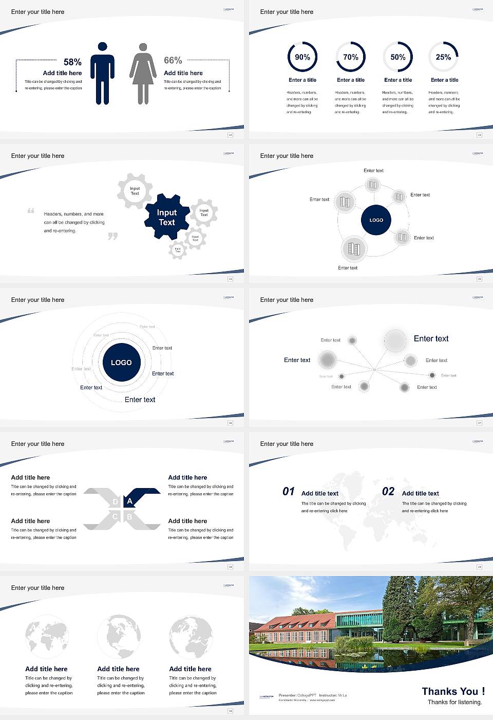 Constructor University Course/Courseware Creation PPT Template16:9 ratio PPT effect preview image4