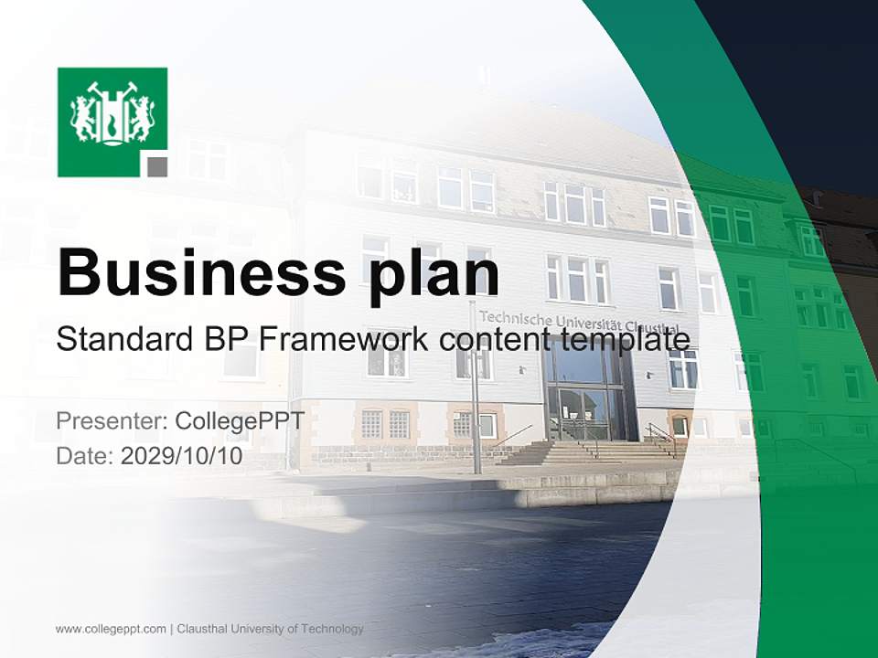 Clausthal University of Technology Competition/Entrepreneurship Contest PPT Template4:3 ratio PPT effect preview image9