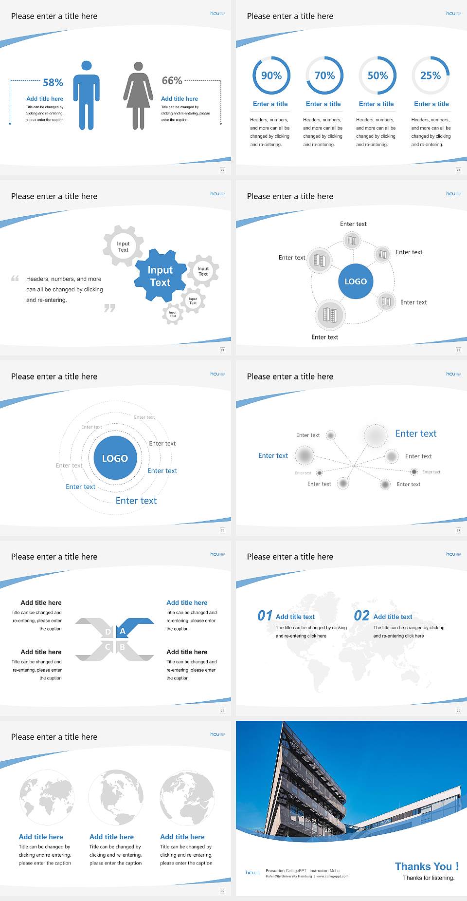 HafenCity University Hamburg Course/Courseware Creation PPT Template4:3 ratio PPT effect preview image4