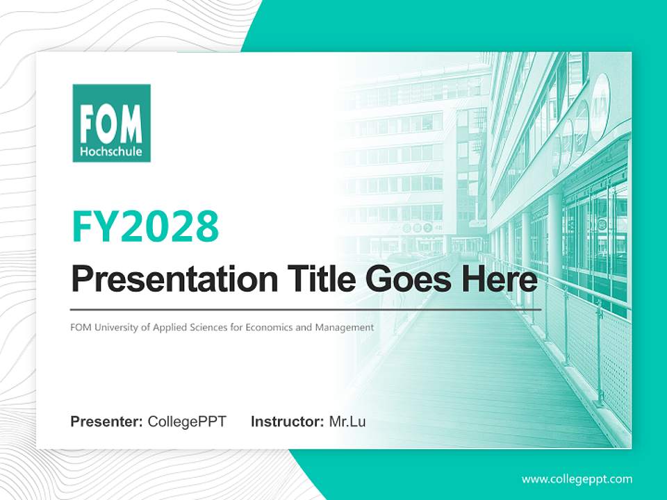 FOM University of Applied Sciences for Economics and Management Academic Presentation/Research Findings Report PPT Template4:3 ratio PPT effect preview image5