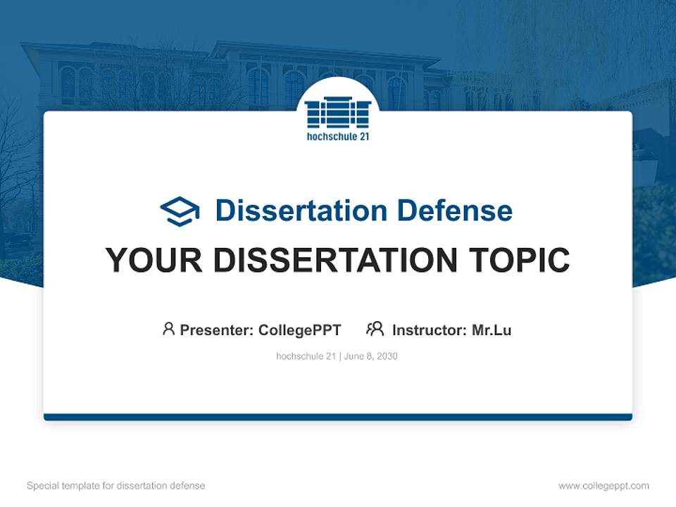 hochschule 21 Graduation Thesis Defense PPT Template4:3 ratio PPT effect preview image7