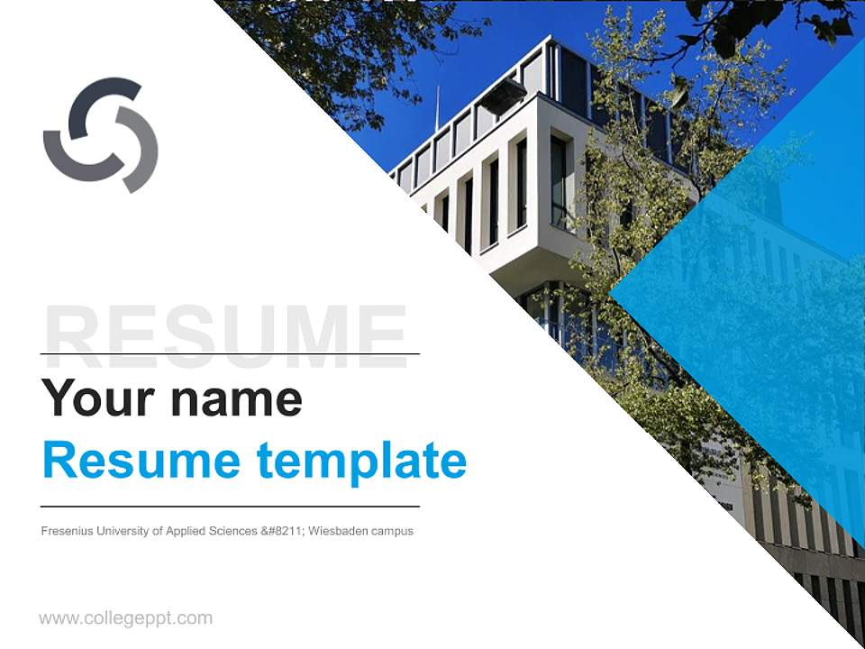 Fresenius University of Applied Sciences – Wiesbaden campus Resume PPT Template4:3 ratio PPT effect preview image5
