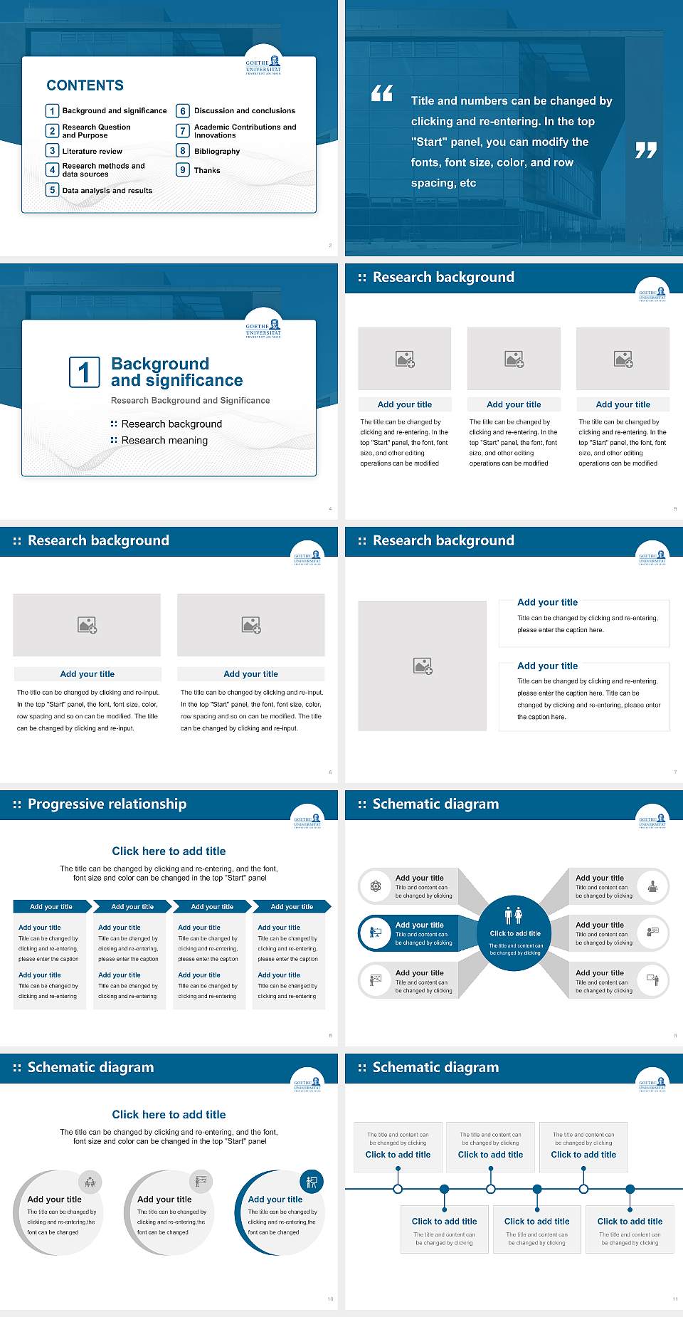 Goethe University Frankfurt – Riedberg campus Graduation Thesis Defense PPT Template4:3 ratio PPT effect preview image2