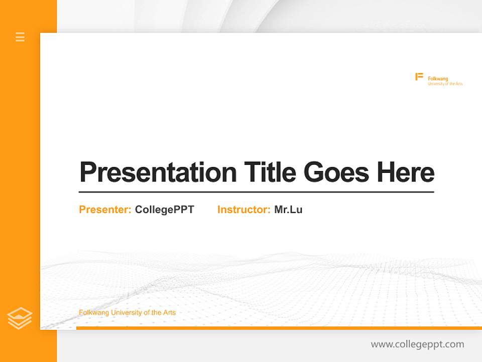 Folkwang University of the Arts Thesis Proposal/Graduation Defense PPT Template4:3 ratio PPT effect preview image5