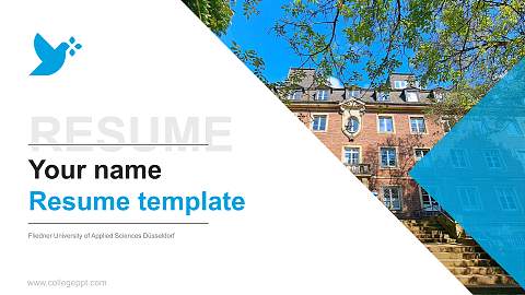 Fliedner University of Applied Sciences Düsseldorf Resume PPT Template