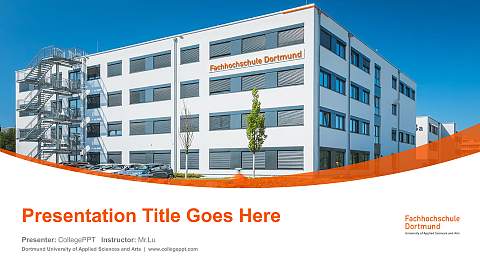 Dortmund University of Applied Sciences and Arts Course/Courseware Creation PPT Template