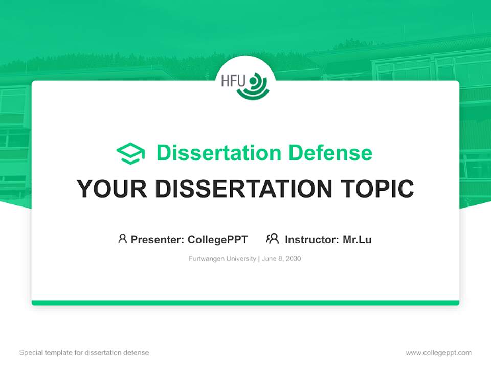 Furtwangen University Graduation Thesis Defense PPT Template4:3 ratio PPT effect preview image7