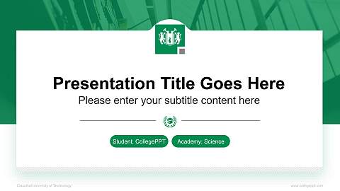 Clausthal University of Technology National Scholarship Defense PPT Template