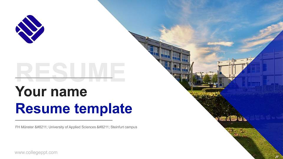 FH Münster – University of Applied Sciences – Steinfurt campus Resume PPT Template16:9 ratio PPT effect preview image