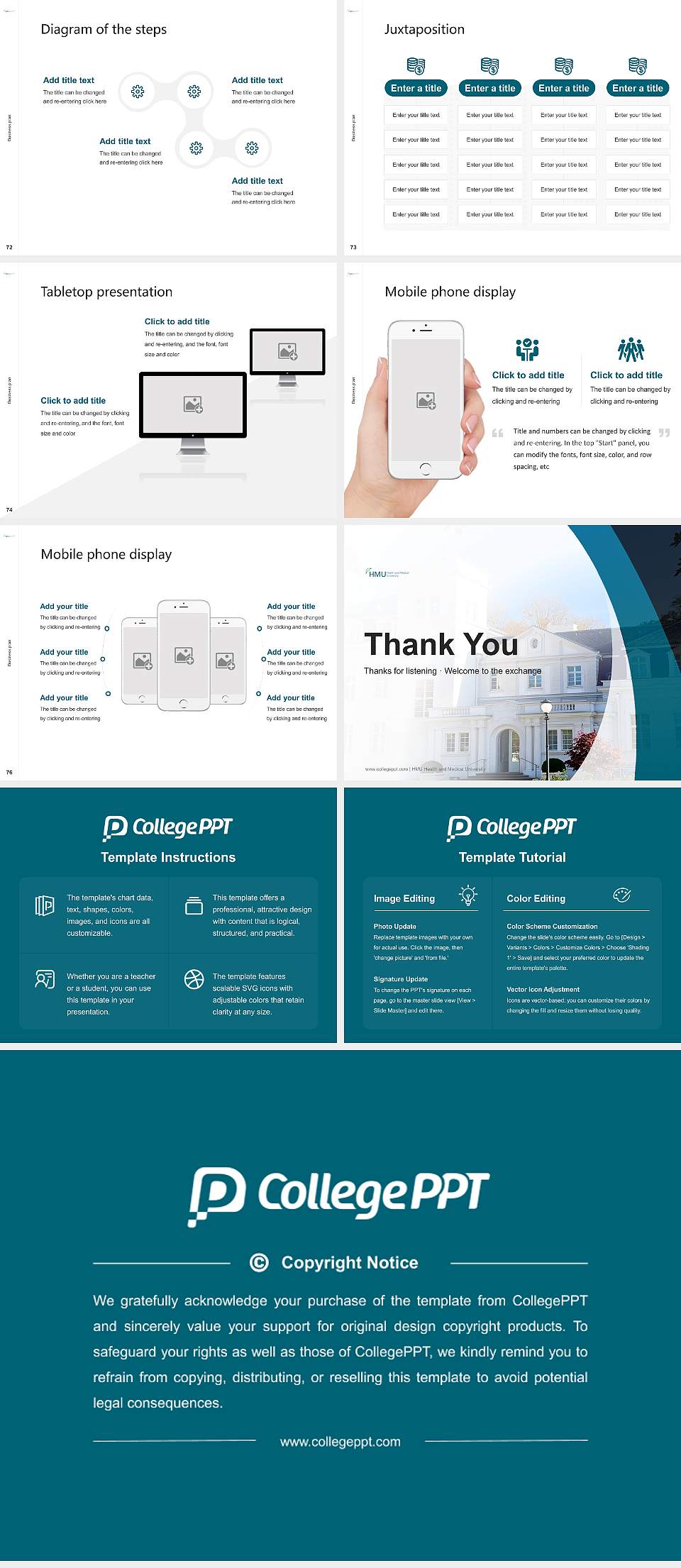 HMU Health and Medical University Competition/Entrepreneurship Contest PPT Template4:3 ratio PPT effect preview image9