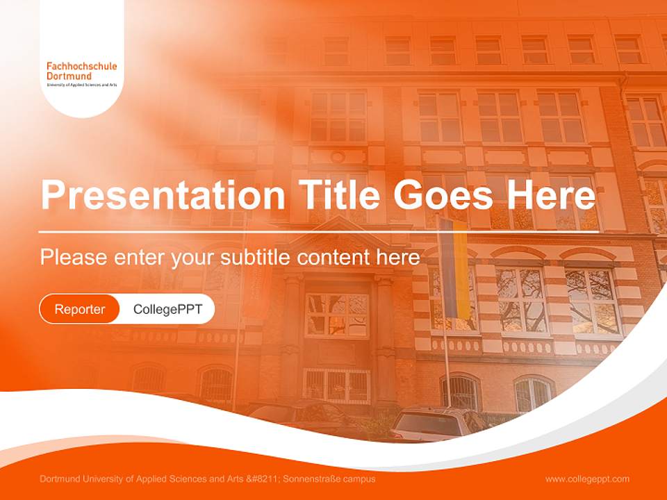 Dortmund University of Applied Sciences and Arts – Sonnenstraße campus Lecture Sharing and Networking Event PPT Template4:3 ratio PPT effect preview image4